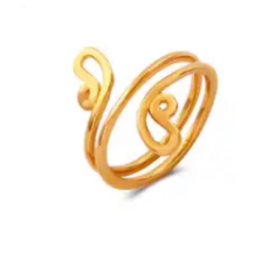 Adjustable Toe Rings Set Gold Tone 5 Rings